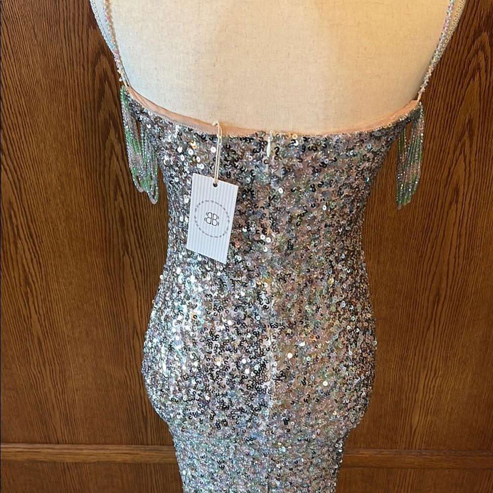 Silver Sequin Mini Dress - Picture 5 of 9